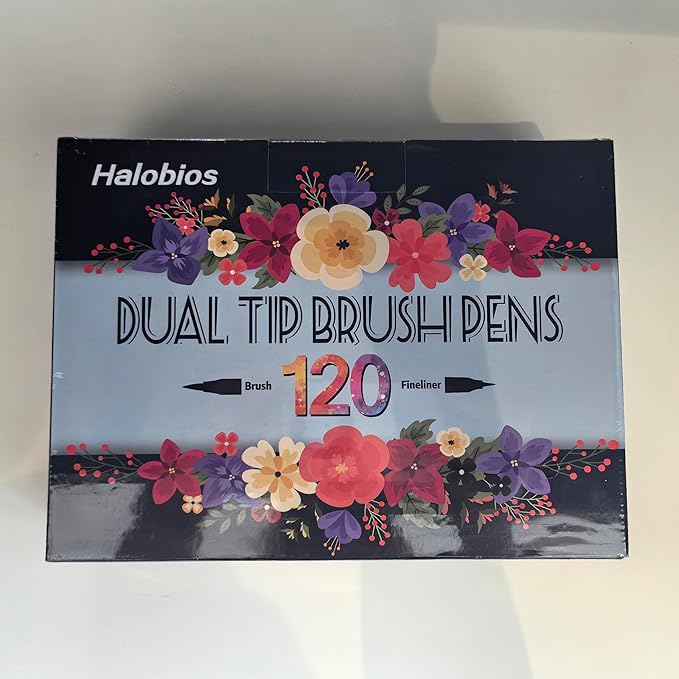 120 Color Dual Tips Brush Pens, Fine and Brush Tip Markers with Swatch Card for Adult Coloring, Art Markers Set for Journaling Calligraphy Drawing Sketching Doodling Illustrating