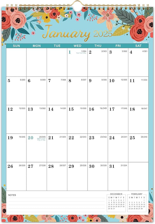 2025 Wall Calendar - Calendar 2025, 12 Monthly Wall Calendar 2025 from Jan. 2025 - Dec. 2025, 12" x 17", Perfect for Home & Office Planning
