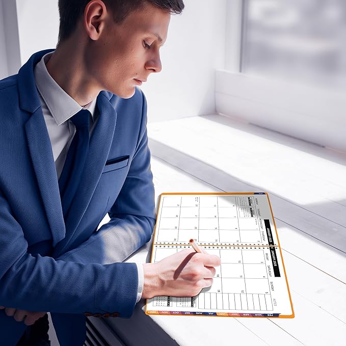 2025 Appointment Book & Planner- Ensight 8.5 x 11 inches, Large Tabbed Daily Hourly Weekly Planner, Calendar & Schedule Book 15-Minute time Slots, Business & Personal Planner Jan 2025- Dec 2025- Yellow