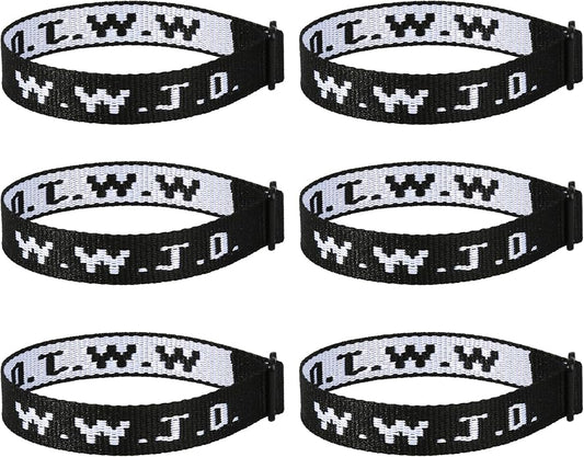 6PCS WWJD Bracelet for Women Men, Christian Gifts Wristbands, WWJD Rubber Bracelets - What Would Jesus Do Silicone Bracelet