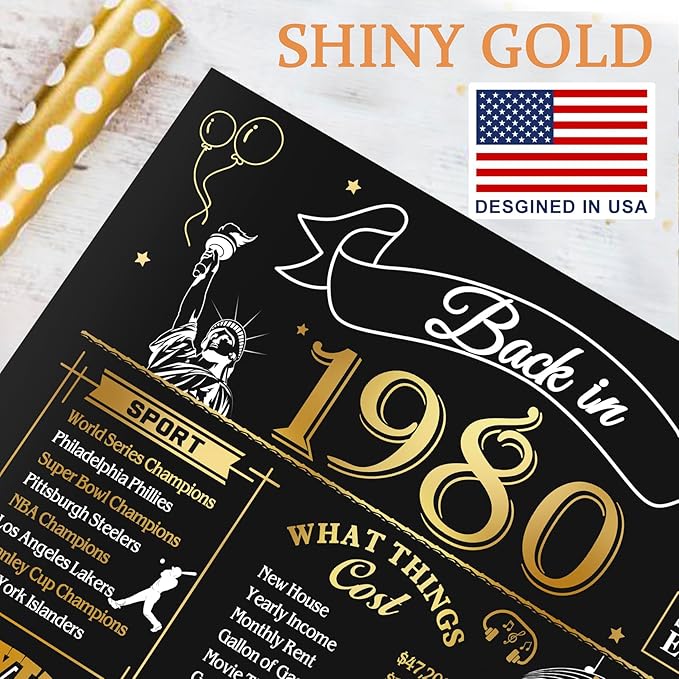 45th Birthday Card for Men Women, 3D Pop Up 45th Birthday Gifts Cards for Him Her, Back In 1980 Funny 45 Year Old Birthday Decorations