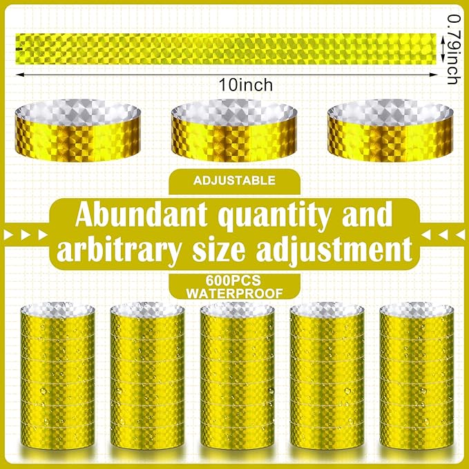 Epakh 600 Pcs Paper Wristbands Neon Wrist Bands Waterproof Handbands for Events Lightweight Concert Wristbands Neon Colored Adhesive Wrist Band for Party