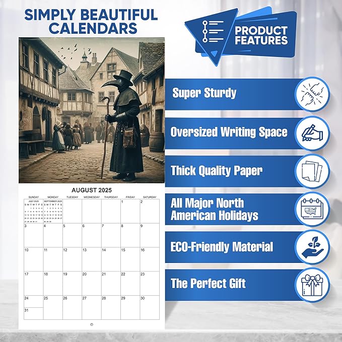 2025 History's Lost Photographs Monthly Wall Calendar - Historical Events Captured as if by Photograph | 12" x 24" | Thick Sturdy Paper | History Calendar 2024-2025