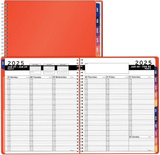 2025 Appointment Book & Planner- Ensight 8.5 x 11 inches, Large Tabbed Daily Hourly Weekly Planner, Calendar & Schedule Book 15-Minute time Slots, Business & Personal Planner Jan 2025- Dec 2025- Peach