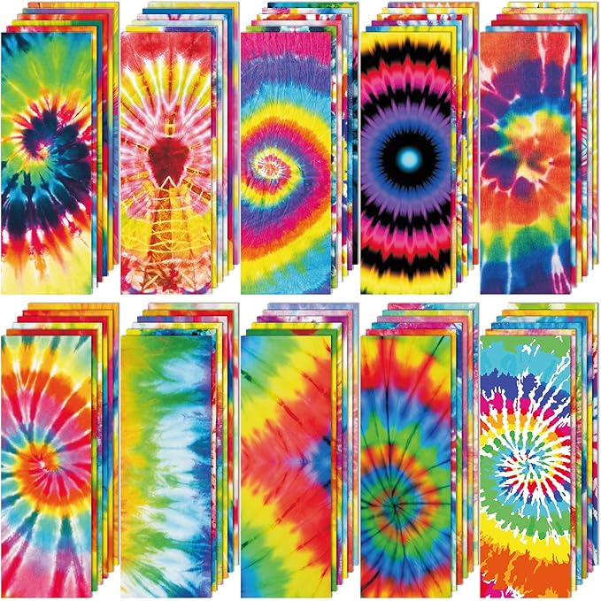 120 Pieces Bookmarks for Kids Set Book Marks Gifts for Kids Inspirational Motivational Paper Bookmark Pack for Book Lovers Adults Teacher Women Funny Reading Gift(Tie Dye)