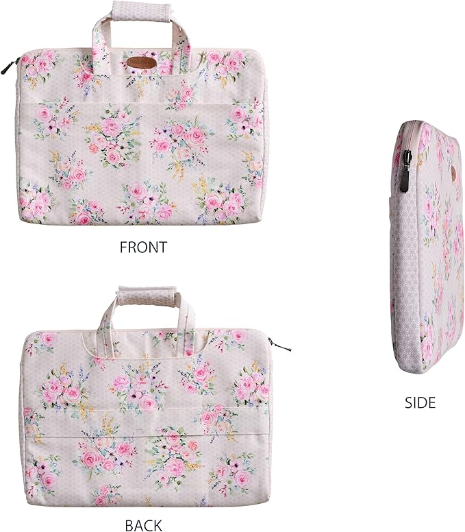 Maison d'Hermine Laptop Bag upto 15.6 inch Stain and water repellent Cotton canvas - Sweetrose Lavender