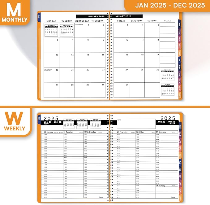 2025 Appointment Book & Planner- Ensight 6.5 x 8.5 inches, Large Tabbed Daily Hourly Weekly Planner, Calendar & Schedule Book 30-Minute time Slots, Business & Personal Planner Jan 2025- Dec 2025- Yellow