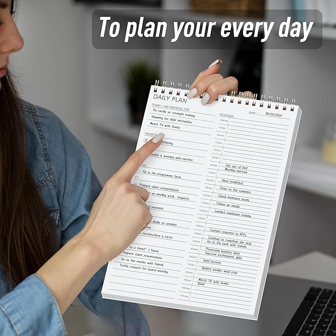 24 Hours Schedule Planner with Double Sided Use Daily Hourly Planner with To-Do List,Priorities 6.5" x 9.8", Schedule Planner Organizer for Office, School, Family