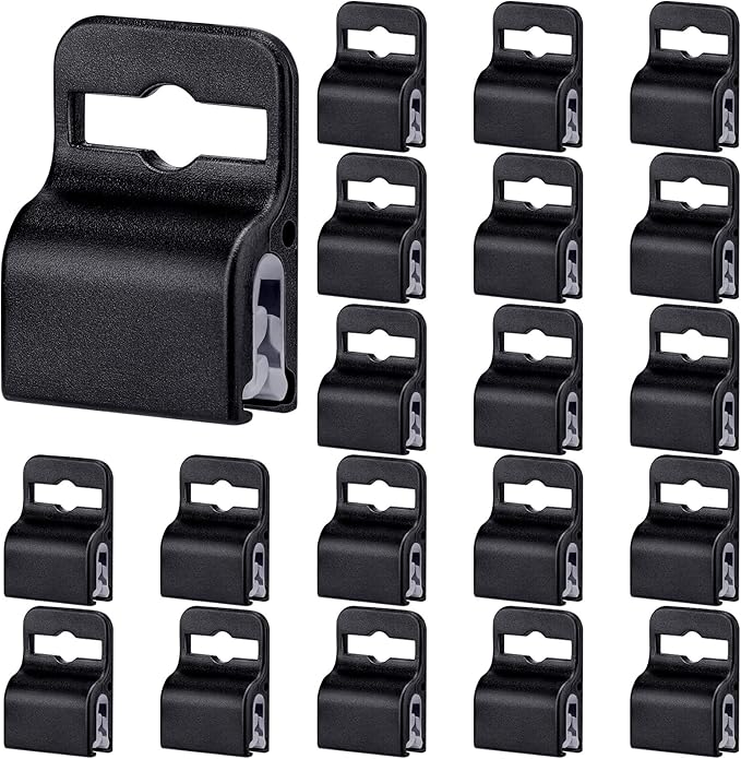 Eaasty Black Gripper Card Holder Clamps Black Swipe Plastic ID Card Secure Badge Holder for Standard Thickness ID Badge, CAC, Chip or Swipe(20 Pcs)