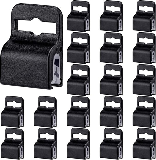 Eaasty Black Gripper Card Holder Clamps Black Swipe Plastic ID Card Secure Badge Holder for Standard Thickness ID Badge, CAC, Chip or Swipe(20 Pcs)