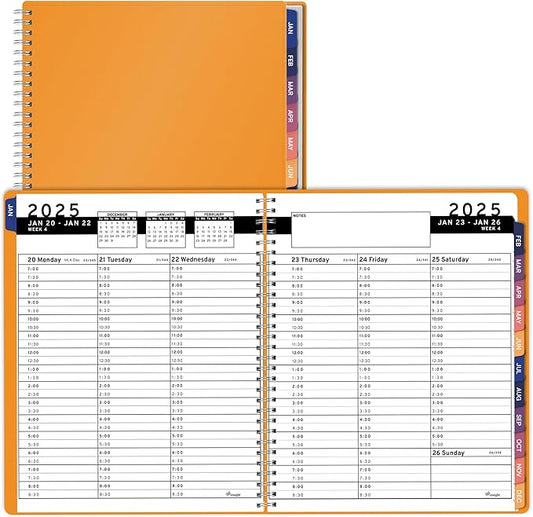 2025 Appointment Book & Planner- Ensight 6.5 x 8.5 inches, Large Tabbed Daily Hourly Weekly Planner, Calendar & Schedule Book 30-Minute time Slots, Business & Personal Planner Jan 2025- Dec 2025- Yellow