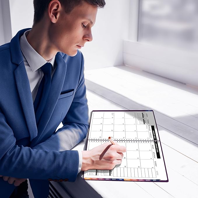 2025 Appointment Book & Planner- Ensight 8.5 x 11 inches, Large Tabbed Daily Hourly Weekly Planner, Calendar & Schedule Book 15-Minute time Slots, Business & Personal Planner Jan 2025- Dec 2025- Purple