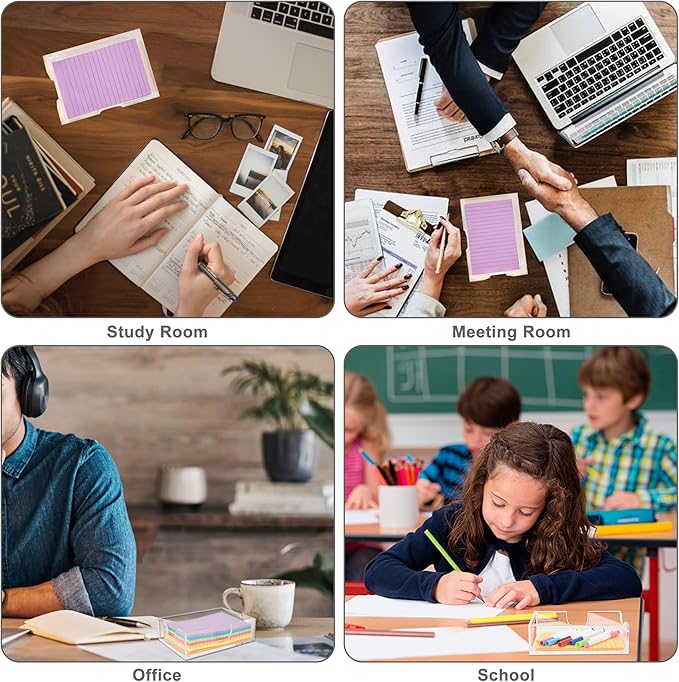 4x6 Acrylic Memo Holder with Sticky Notes for Desk, Clear Sticky Note Dispenser with Adhesive Notepad, 4x6 Acrylic Notepad Holder Desk Organizer for Office Home School (DP027)