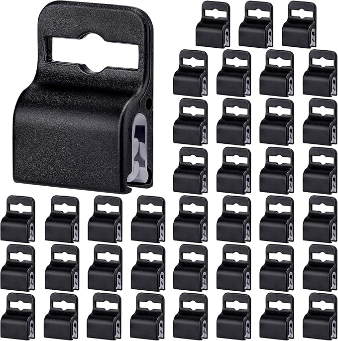 Eaasty Black Gripper Card Holder Clamps Black Swipe Plastic ID Card Secure Badge Holder for Standard Thickness ID Badge, CAC, Chip or Swipe(40 Pcs)