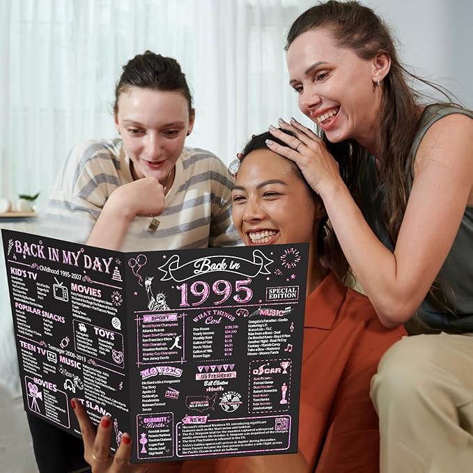 30th Birthday Card for Women Her, Jumbo 3D Pop Up 30th Birthday Gifts, Back In 1995 Happy 30 Year Old Sister Birthday Decorations Cards Card for Wife, Rose Gold