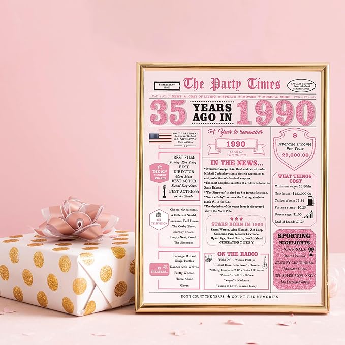 35th Birthday Decorations for Women，35th Birthday Gifts for Women，35 Bday Card，35 Year Old Bday Gifts for Wife Daughter Sister Girlfriend Family Friends Bestie Coworker