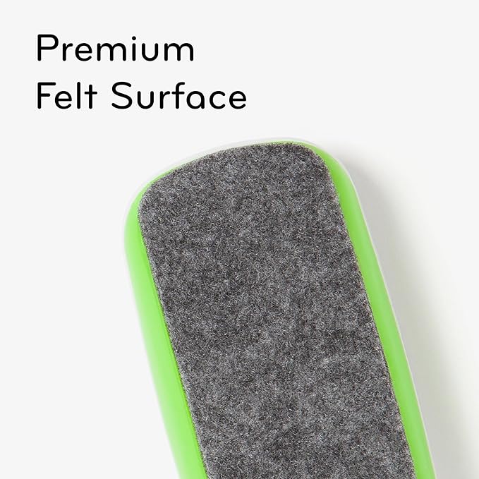 U Brands Magnetic Dry Erase Board Felt Eraser, 4.5"x2.25"x1", 2-tone White and Green, Lightweight Modern Design