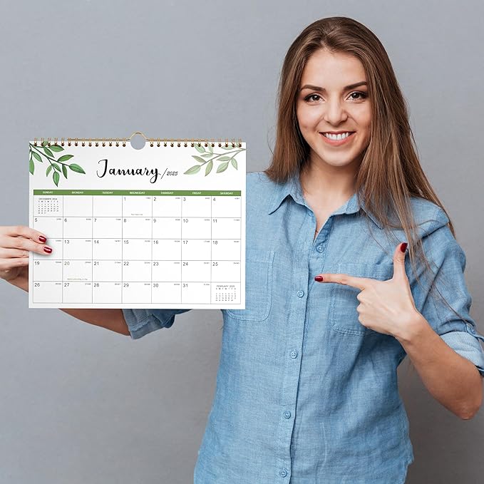 2025 Calendar - 2025 Wall Calendar, Jan. 2025 - Dec. 2025, 11" x 8.5", Small 12 Monthly Calendar 2025 with Thick Paper and Julian Date