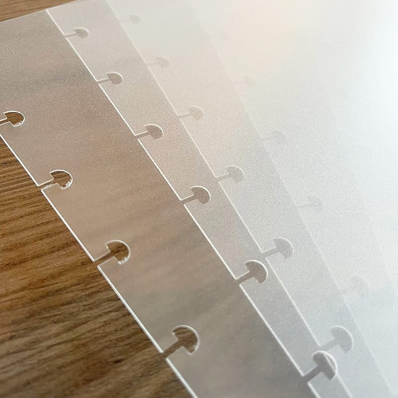 6 Clear Blank Binder Dividers for Discbound Planners Semi-Transparent (7-Disc Mini (4.5 x 7 in))