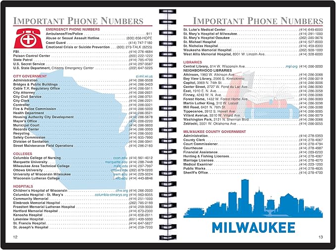 2025 Datebook & City Themed Planner – Resource Guide with Daily, Weekly & Monthly Views – 3-Year Reference Calendar - Multi-Purpose Travel Notebook Guide & Adventure Diary (Milwaukee '25)