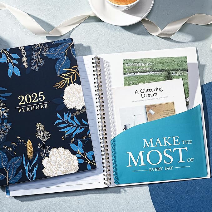 2025 Planner - Planner 2025, 2025 Planner Weekly and Monthly, 9" x 11" (A4 Size), Jan 2025 - Dec 2025, Twin-wire Binding, Holidays, Monthly Tabs, Back Pocket, Habit Tracker