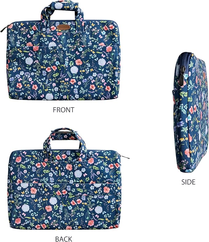 Maison d'Hermine Laptop Bag upto 15.6 inch Stain and water repellent Cotton canvas - Just Florals