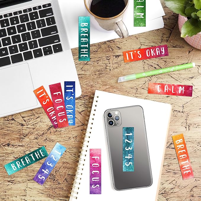 50PCS Calm Strips for Anxiety Sensory Stickers Calm Stickers for Relieve Adults Kids Teens Fidgets Stress Office&Classroom Supplies Anxiety Relief Items with Tactile Textured Surface Patterns(Sea)