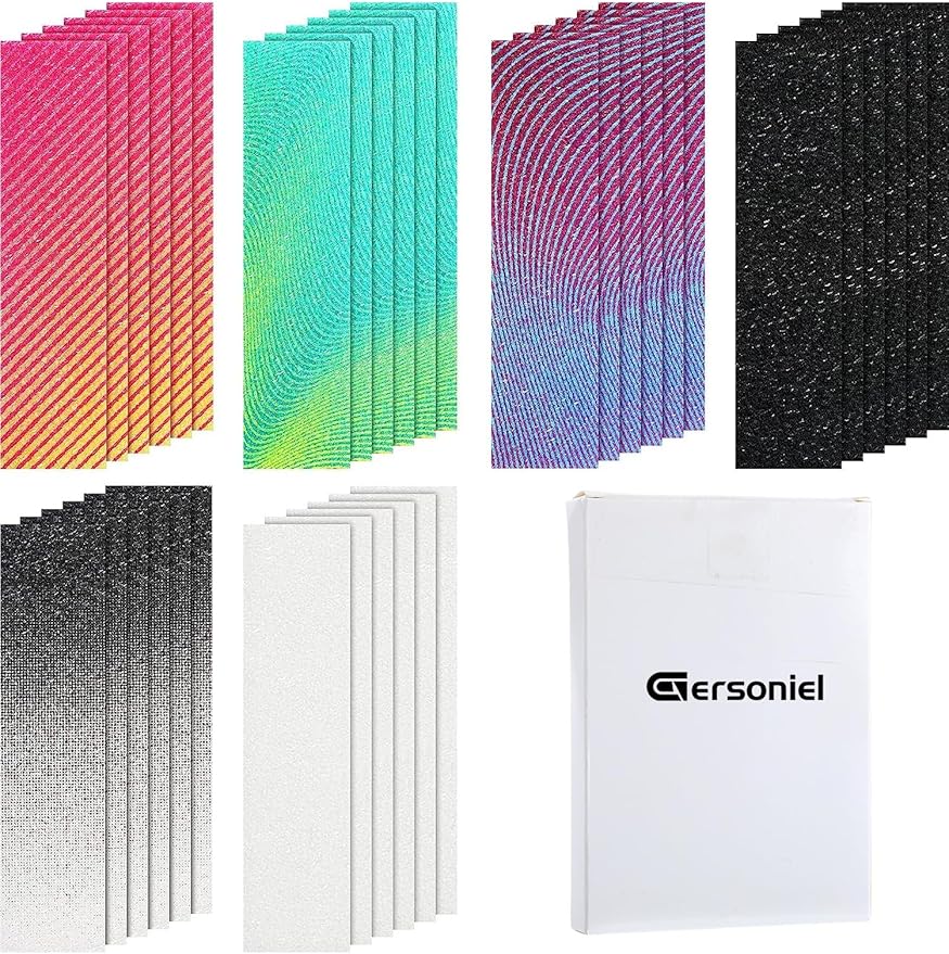 36 Pieces Anxiety Sensory Stickers Cute Fidget Textured Strips Toys Anti Stress Tactile Rough Sensory Calm Textured Strips Adhesives Anxiety Relief for Adults Teens Desk Classroom (Gradient Style)