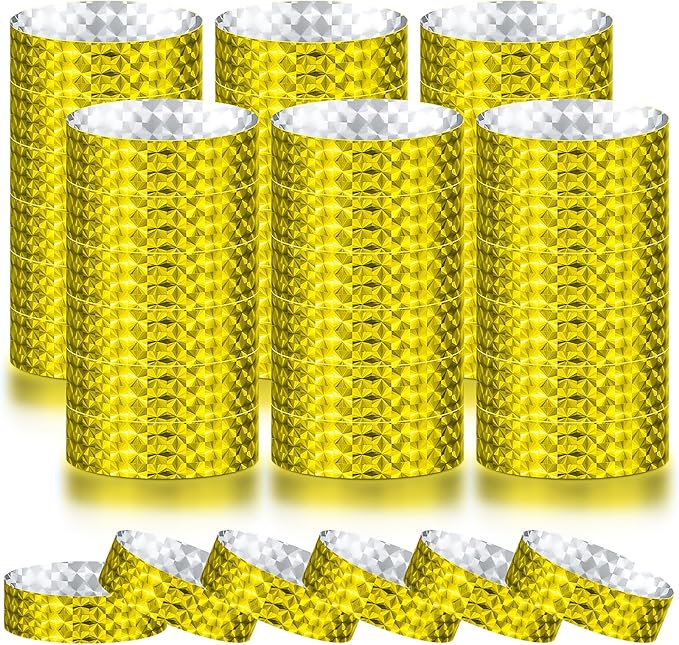 Epakh 600 Pcs Paper Wristbands Neon Wrist Bands Waterproof Handbands for Events Lightweight Concert Wristbands Neon Colored Adhesive Wrist Band for Party