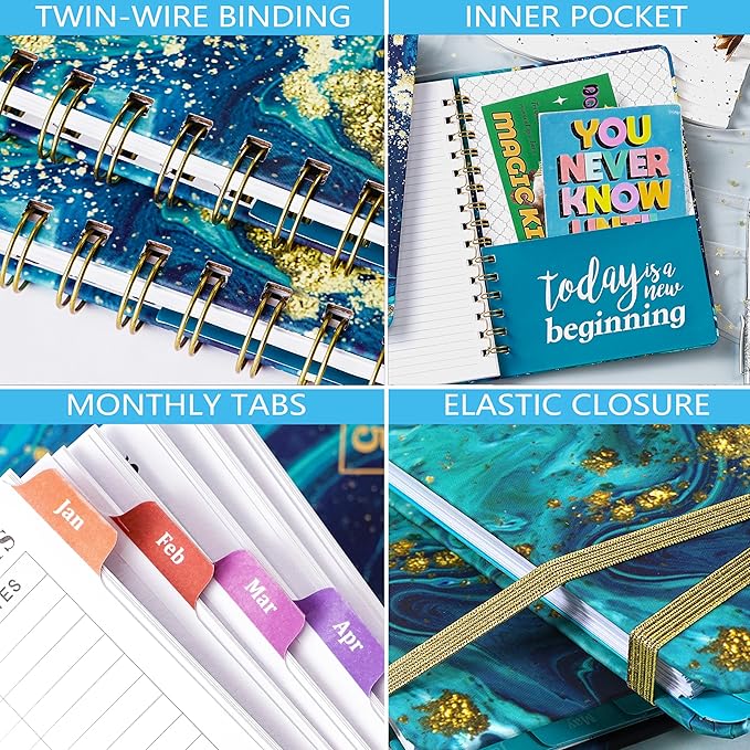 2025 Planner - 2025 Planner Weekly and Monthly, Special Weekly Page, JAN.2025 - DEC.2025, 6.3" x 8.4", Weekly Monthly Planner 2025 with 12 Colorful Tabs, Green Ink Pages, Perfect for Organization