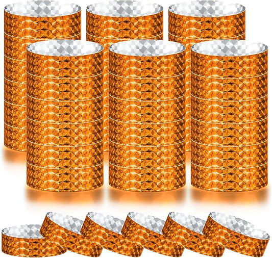 Epakh 600 Pcs Paper Wristbands Neon Wrist Bands Waterproof Handbands for Events Lightweight Concert Wristbands Neon Colored Adhesive Wrist Band for Party