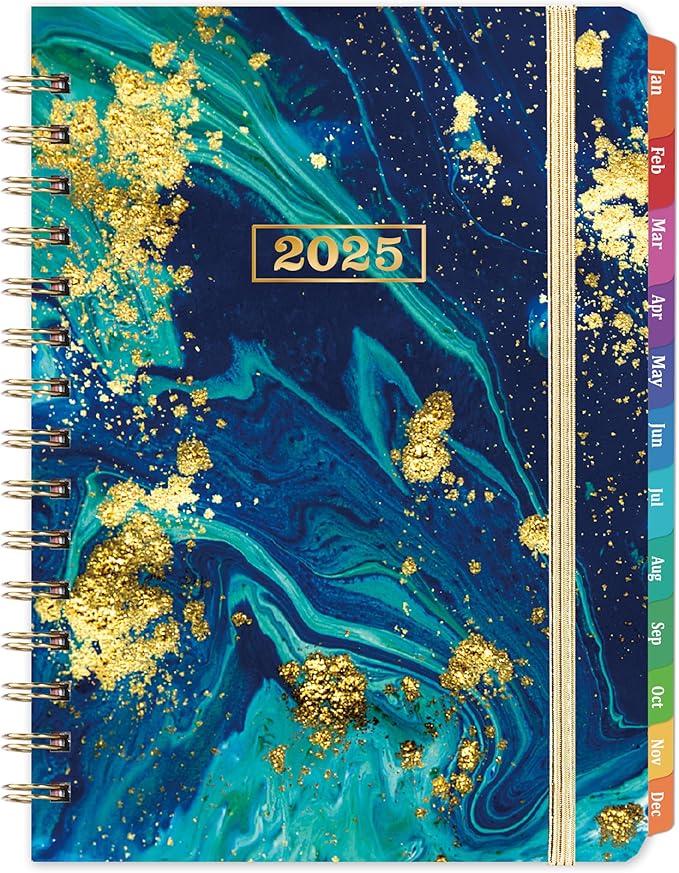 2025 Planner - 2025 Planner Weekly and Monthly, Special Weekly Page, JAN.2025 - DEC.2025, 6.3" x 8.4", Weekly Monthly Planner 2025 with 12 Colorful Tabs, Green Ink Pages, Perfect for Organization