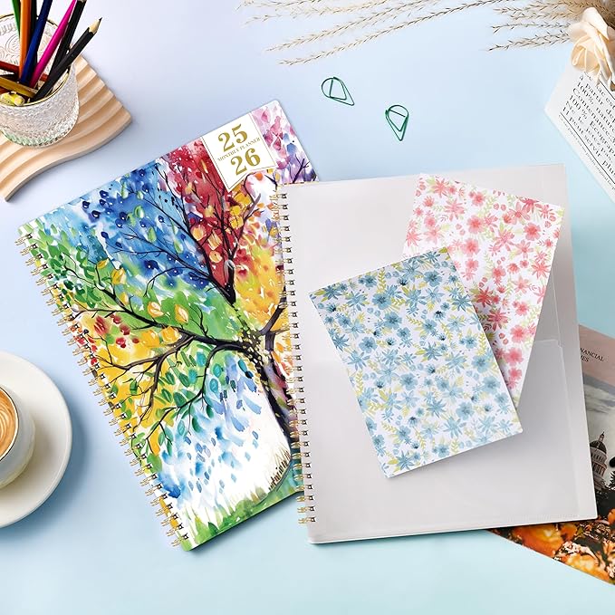 2025-2026 Monthly Planner - Monthly Planner from January 2025 - December 2026, 2025-2026 Monthly Planner 8.5'' x 11'', 2025 Planner with Double-Side Pocket, Monthly Tabs