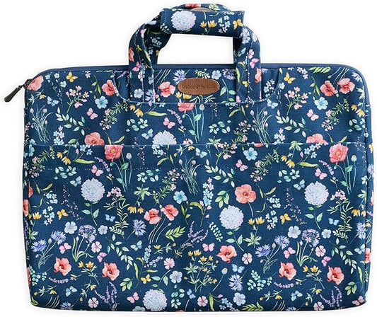Maison d'Hermine Laptop Bag upto 13.5 inch Stain and water repellent Cotton canvas - Just Florals