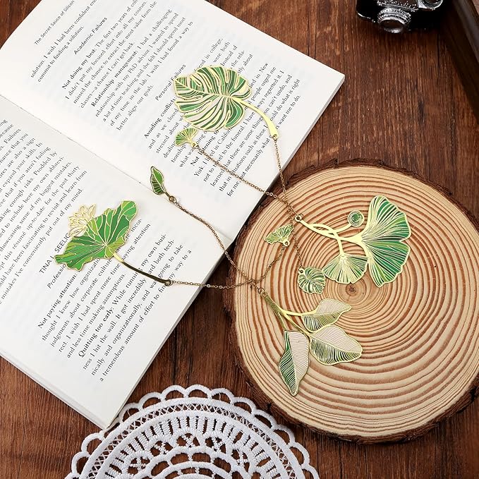 4 Pack Metal Bookmark, Very Suitable for Women Metal Bookmarks, Beautiful Metal Leaf Bookmark, Metal Bookmarks Gifts, Suit Book Fans, Book Lovers, Writers, Readers, Teenagers, Bookmark