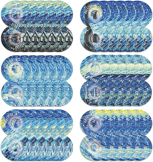 36Pcs Calm Strips for Anxiety Sensory Calm Strips Anti Stress Anxiety Relief Items Tactile Textured for Breathing Exercise Fidget Strips for Kids Teens Adults Home Classroom Supplies (Galaxy)